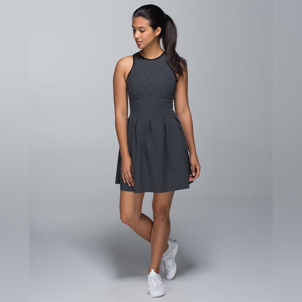 Lululemon Here to There Dress Black Polka Dot 4